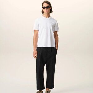 AMI Paris Alexandr Mattiusi Black Cotton Gabardine Carrot Oversized Fit Trousers